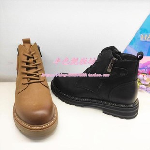 MA34150哈森专柜正品23年秋冬马丁靴高帮男鞋男士工装靴软底男鞋