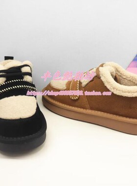 KCA250301卡迪娜专柜正品2025冬新平底假羊羔毛保暖女雪地靴勃肯