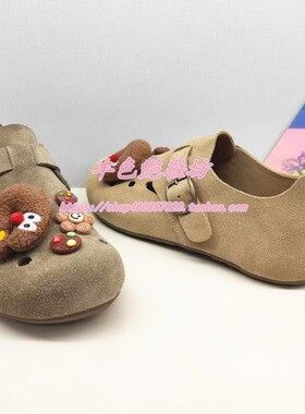 KL254101卡迪娜专柜正品2025春夏秋新圆头平底后空勃肯女鞋洞洞鞋