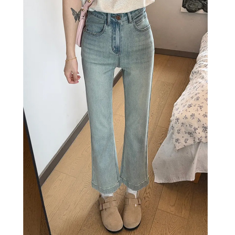 浅色微喇牛仔裤女2024秋