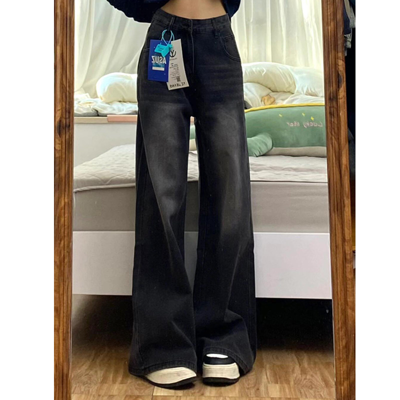 复古微喇牛仔裤少女2025