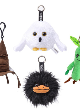 正版哈利波特海德薇白色猫头鹰信使可爱毛绒挂件背包小挂饰钥匙扣