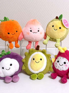 千雅水果香薰豆袋毛绒玩具山竹车载玩偶榴莲公仔桃子哈密瓜火龙果