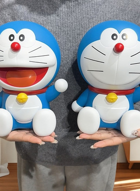 正版哆啦a梦摆件大号桌面摆件客厅玄关装饰品可爱创意公仔存钱罐