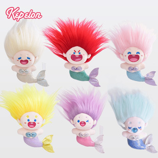 Q版海洋馆小美人鱼毛绒玩具棉花娃娃裸娃可爱小号公仔玩偶无属性