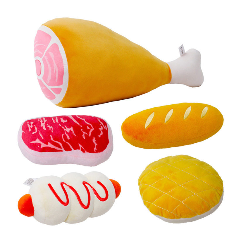 仿真食品毛绒玩具菠萝包火腿肠仔过家家游戏道具送儿童礼物