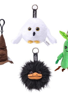 正版哈利波特海德薇白色猫头鹰信使可爱毛绒挂件背包小挂饰钥匙扣