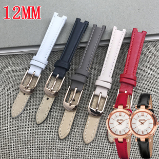 原装 FOLLIE芙丽表带头层牛皮12MM适配WF16R009SP手表配件 FOLLI