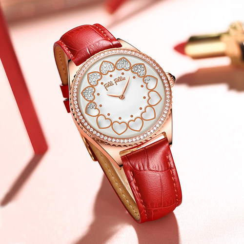 FOLLIE手表心形转动女士表