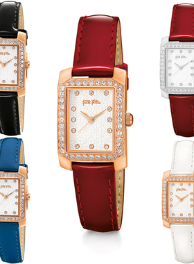 FOLLI FOLLIE芙丽手表方形四叶草表盘简约时尚秀气石英女表