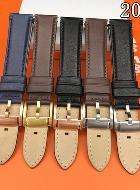 现货FOSSIL化石20MM表带黑色啡色头层牛皮适合BQ1007BQ1009配件