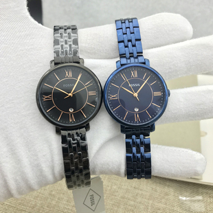 FOSSIL手表不锈钢罗玛刻度简约休闲日历石英表防水女表ES4094