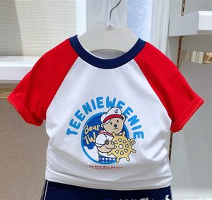 Teenie Weenie小熊童装夏款男童中小童装海军风印花短袖T恤上衣