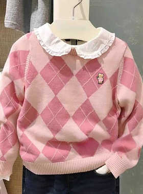 chris童装25秋冬新款女童棉套头毛衣休闲百搭针织衫打底衫洋气