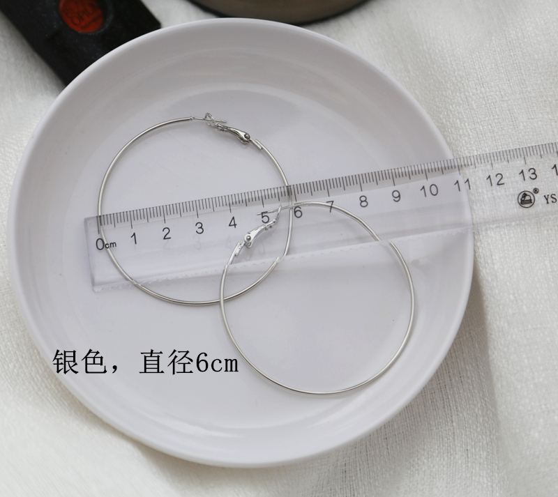 925银针细圈简约大圈耳环耳圈