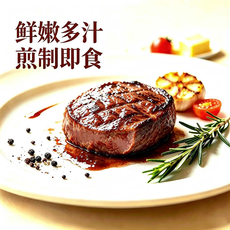 谷饲整切黑椒菲力牛排套餐