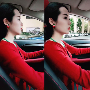 大珍珠耳环2025年新款潮前后大小双面耳钉女925纯银耳饰高档气质