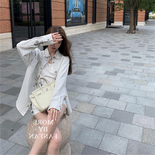 宽松中长款 春夏季 女美式 十字架ins皮标满印衬衫 设计感外套潮 新款