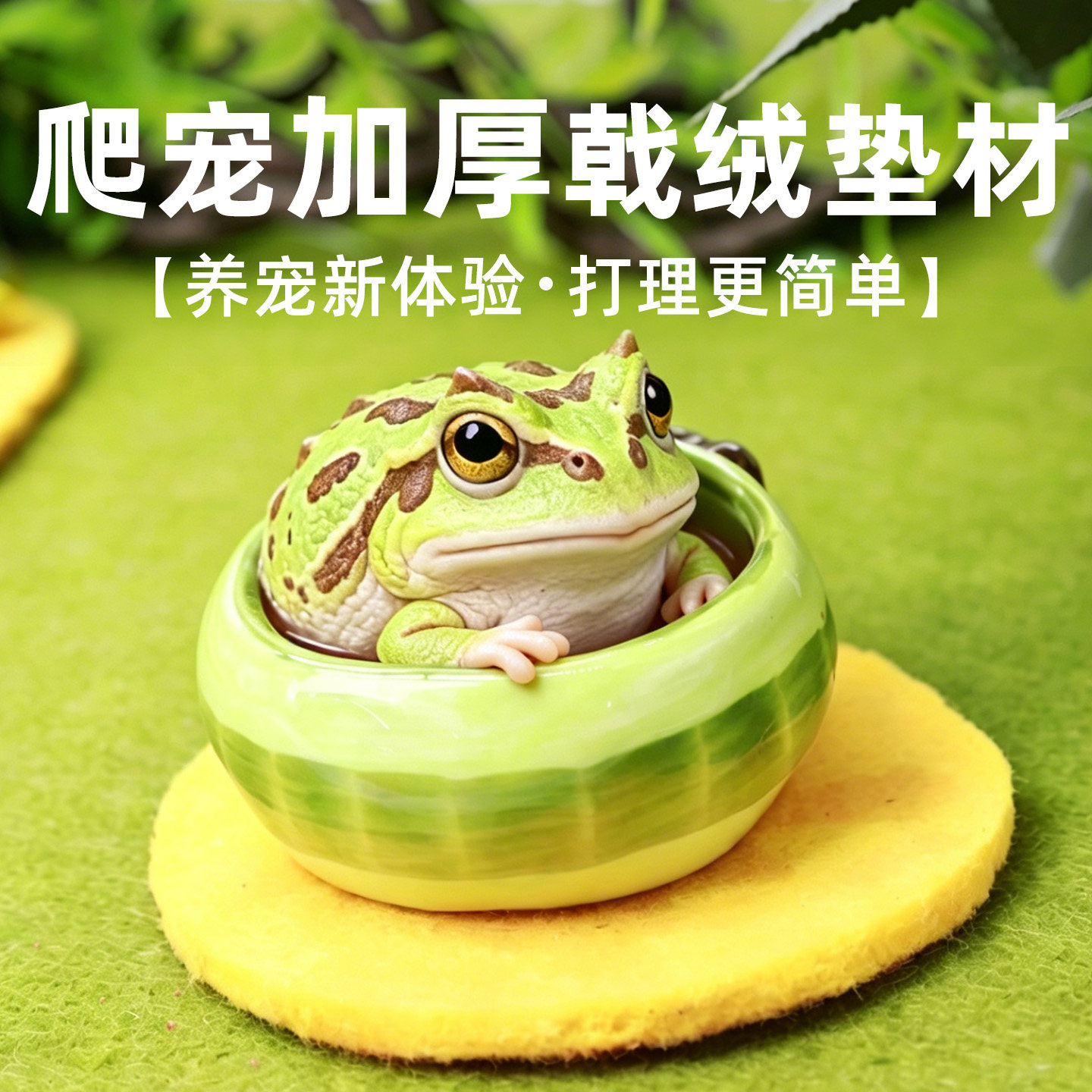 陌派爬宠戟绒地垫~守宫角蛙寄居蟹爬虫地毯垫材 多色吸水可裁剪