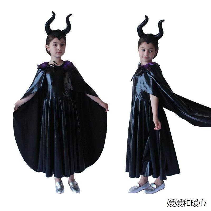 万圣节儿童女黑魔披风电影角色沉睡魔咒COSTUME亲子款演出服装,模玩/动漫/周边/娃圈三坑/桌游,动漫T恤/鞋帽/服装,淘宝优惠券,粉丝福利购,淘宝优惠卷