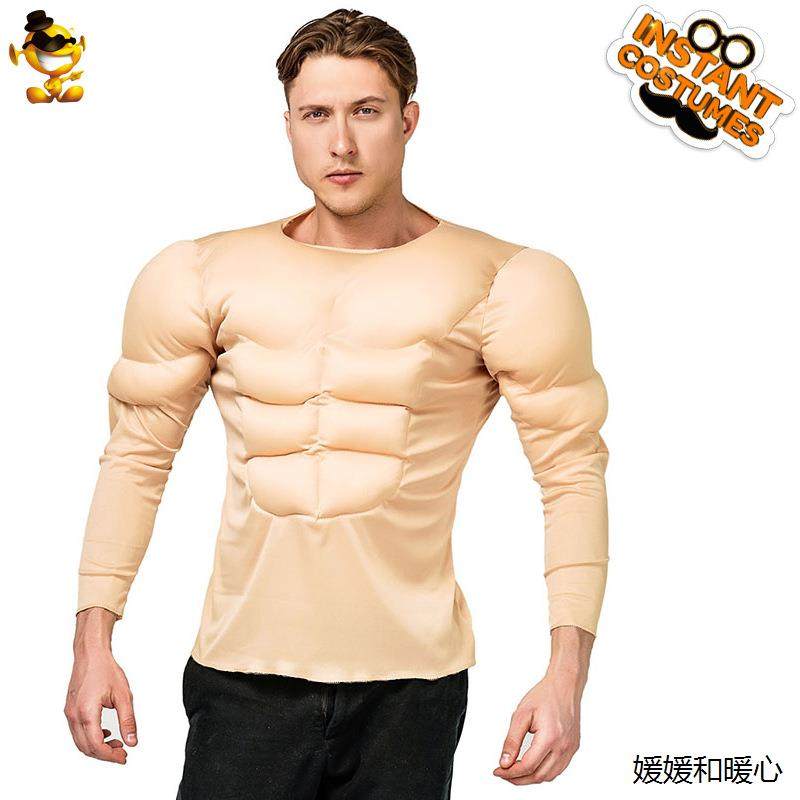 成人肌肉装肌肉男T恤 万圣节角色扮演跨境假腹肌T恤 派对服饰,模玩/动漫/周边/娃圈三坑/桌游,动漫T恤/鞋帽/服装,淘宝优惠券,粉丝福利购,淘宝优惠卷