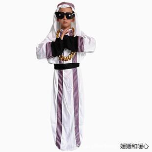 万圣节儿童节男童阿拉伯服装中东阿联酋迪拜土豪沙特王子服装