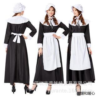 管家服 厨娘英国女仆装 2018年新款德国佣人服 黑白色