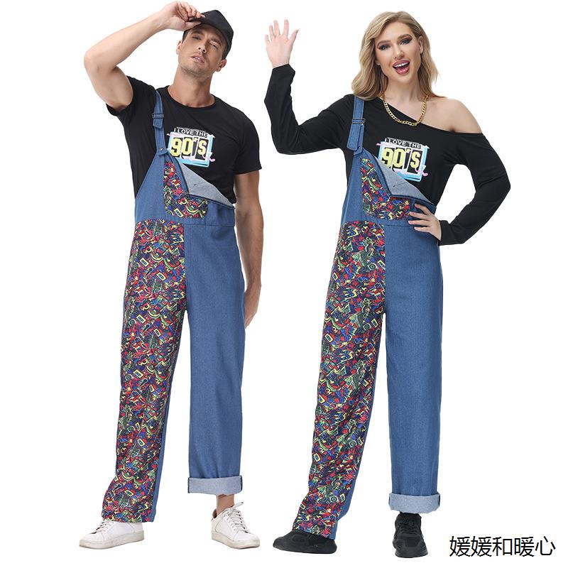 万圣节cos情侣印花牛仔