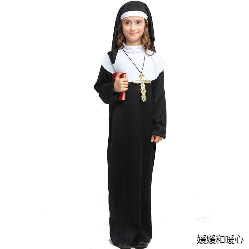 圣诞节服装儿童cosplay 女装牧师袍教士牧师神父教父服装修士套装,童装/婴儿装/亲子装,儿童演出服,淘宝优惠券,粉丝福利购,淘宝优惠卷