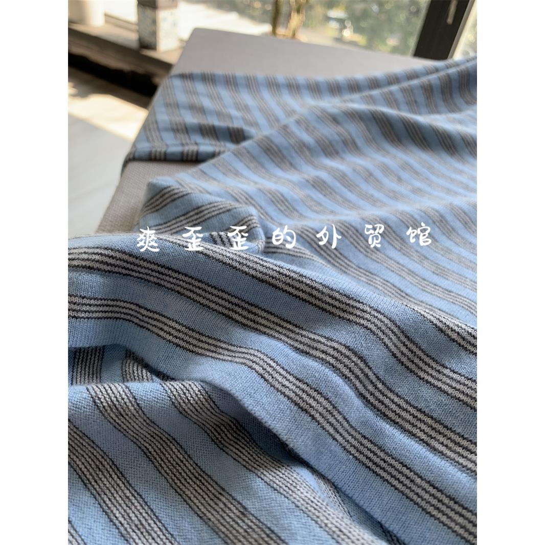 针织渠道给的福利~~不油不干好ROW啊！！条纹长袖针织衫女