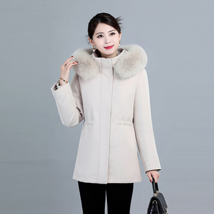 可拆卸鹅绒内胆派克服女2025冬新款小个子短款加绒加厚狐狸毛领