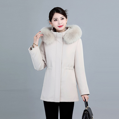 可拆卸鹅绒内胆羽绒服可拆卸帽