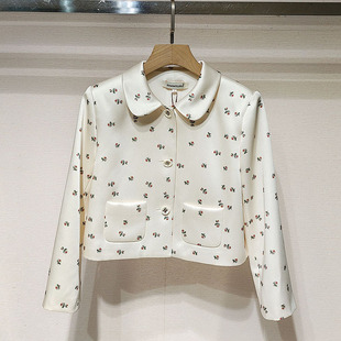 深圳南油2026春新女装 外套上衣 XSJ1W05D翻领单排扣浪漫碎花短款