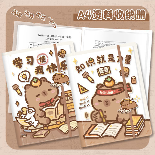 卡皮巴拉试卷收纳袋A4小学生专用