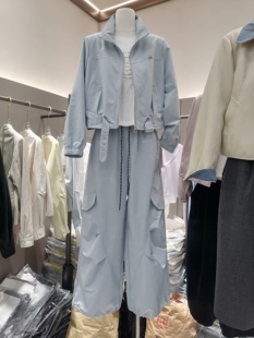 裤 2026春欧韩时尚 套装 女立领拉链外套工装 潮 宽松百搭休闲两件套裤