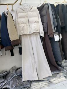 2025秋冬欧韩时尚套装女连帽加绒套头卫衣长裤皮马甲保暖三件套裤