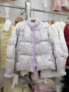 2025冬新中式国风白鸭绒羽绒服女小个子保暖洋气提花重工刺绣外套