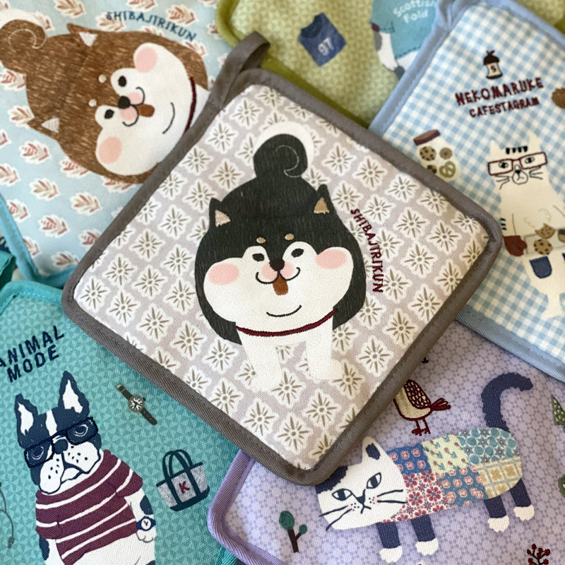 ㊣防滑防烫餐垫带挂绳方形隔热垫 Kusuguru猫咪法斗柴犬刺绣锅垫,餐饮具,防烫/防滑保护垫,淘宝优惠券,粉丝福利购,淘宝优惠卷