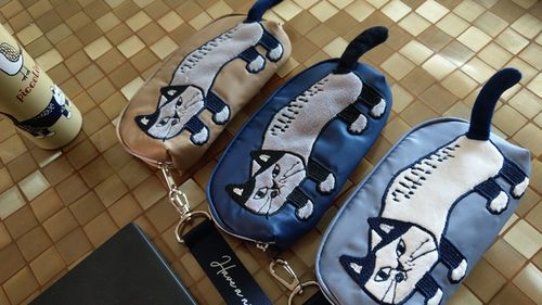 眼镜收纳袋刺绣猫咪立体小尾巴