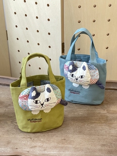 Kusuguru㊣立体毛绒猫脸小小水桶包玛蒂尔达手提袋