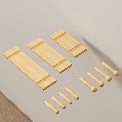 实木洞洞板配件收纳置物架挂钩15mm火柴棍圆孔木棒层板隔板装饰