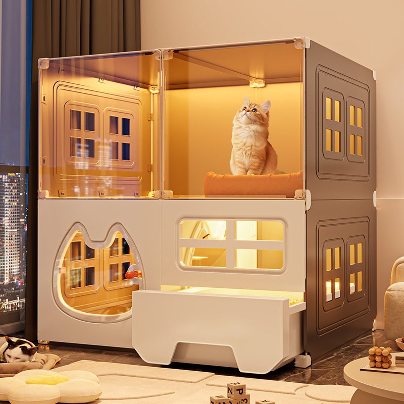 自带猫砂盆超大猫柜猫别墅