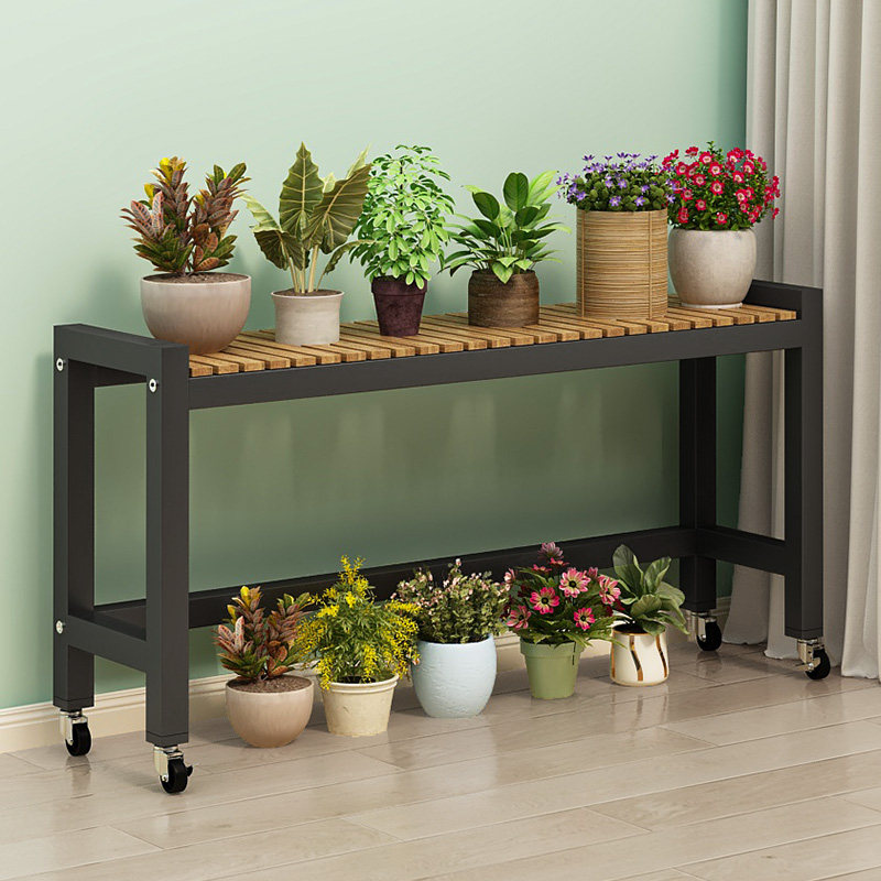 花架阳台2025新款移动带轮加宽窗台植物花架子客厅落地式置物层架