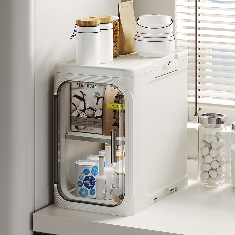 厨房置物架台面调料架碗柜防尘杯架收纳柜浴室卫生间落地夹缝柜子