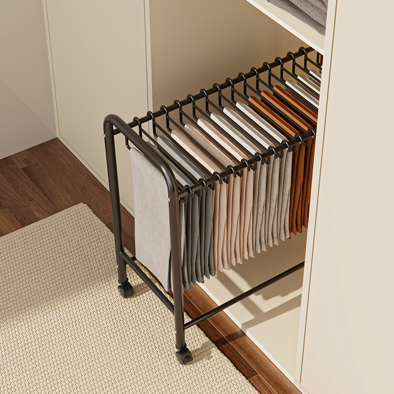 裤子收纳架落地可移动裤架衣柜多功能挂晾裤子牛仔裤裙架收纳神器