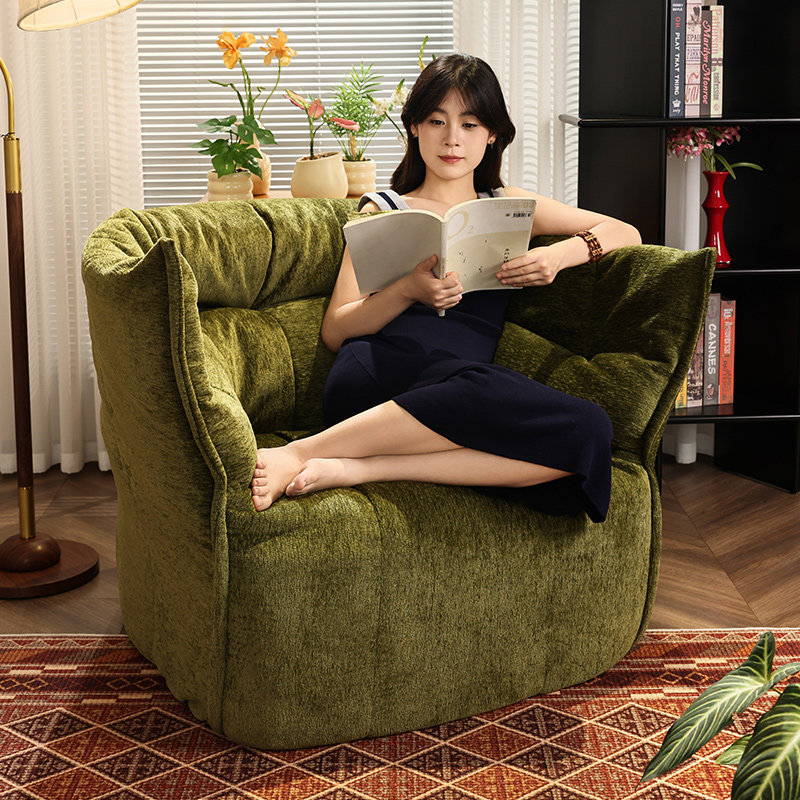 单人沙发椅轻奢高级感设计师家用客厅阳台休闲沙发椅布里甘丁沙发