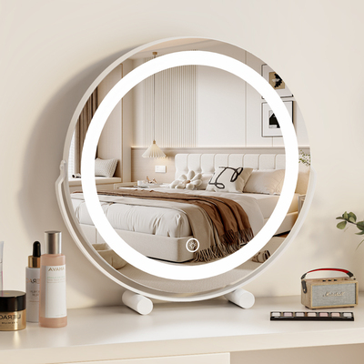 台式桌面led带灯化妆镜轻奢高级