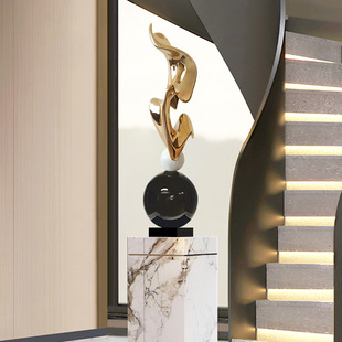 可定制轻奢几何抽象艺术雕塑摆件售楼处样板间别墅酒店落地装 饰品