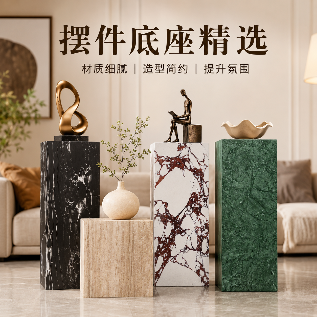 可定制大理石摆件底座玄关客厅