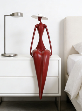 可定制侘寂风坐姿人物雕塑摆件